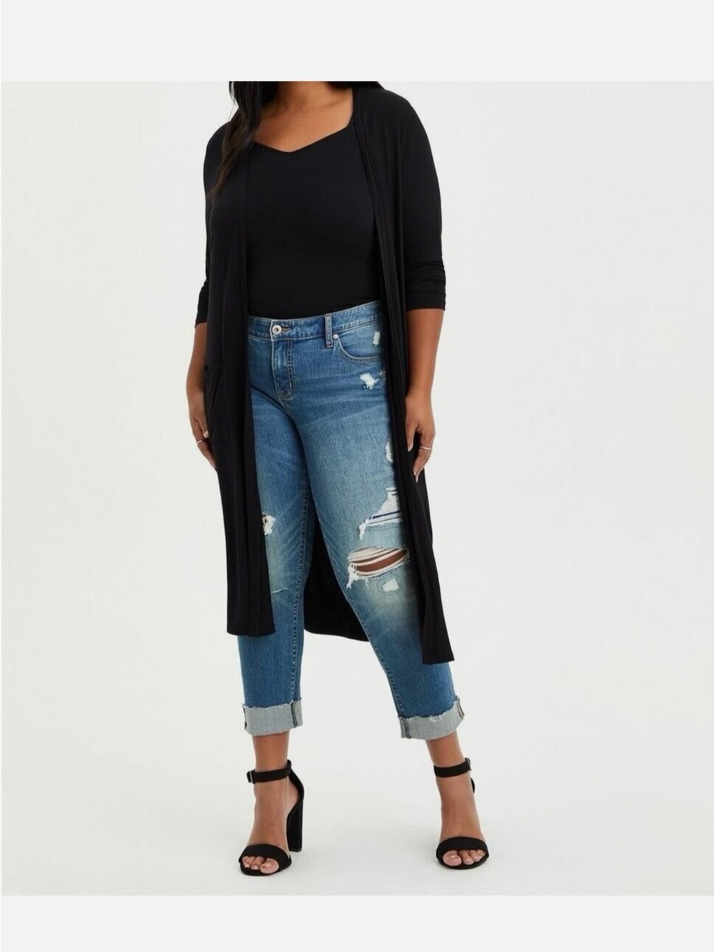 torrid NWT Black Long Open-Front Cardigan